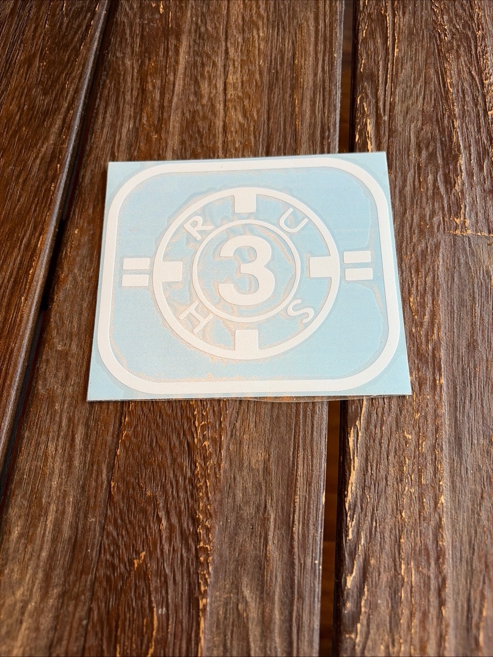 Rush Classic Rock Band Sticker Decal With Rush Spell Out And Number 3 Vintage